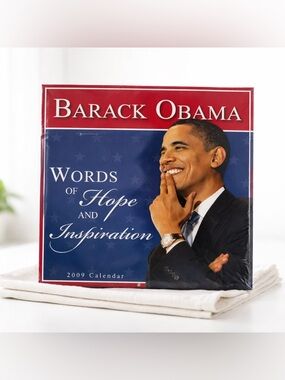 Barack Obama 2009 Wall Calendar Words of Hope and Inspiration 12x12 New Sealed